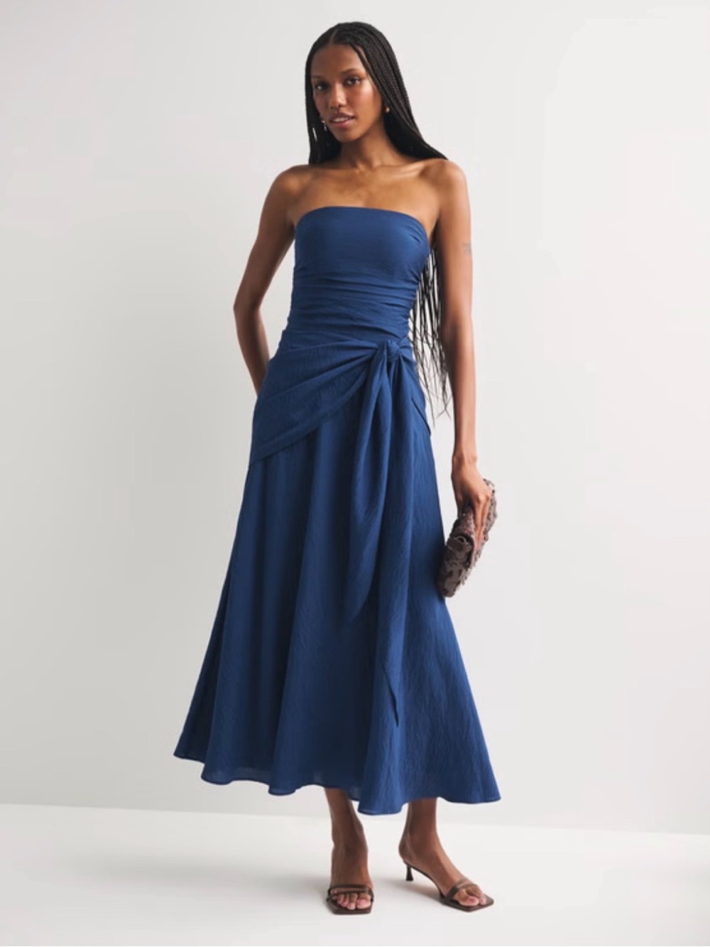 Abercrombie Bra-Free Strapless Draped Maxi Dress